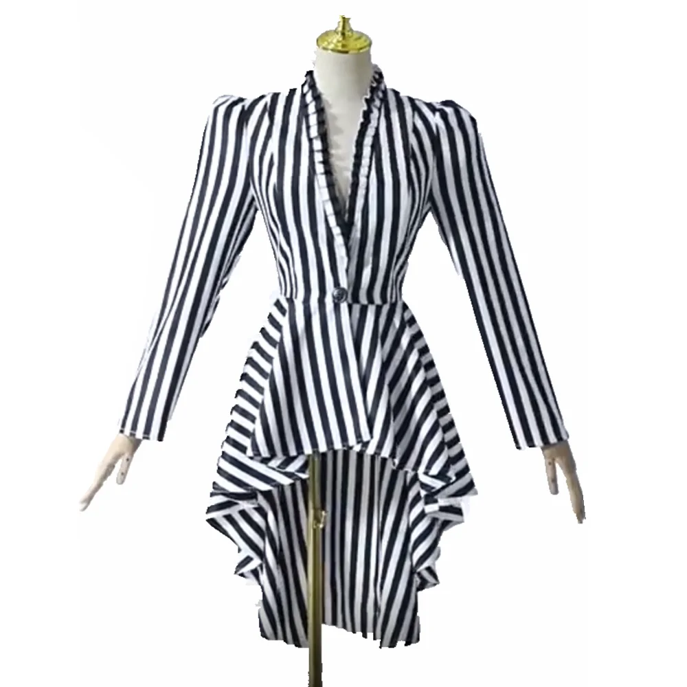 Gothic Shirt for Women Striped Long Sleeve Vintage Steampunk Swallowtail Coat Costume