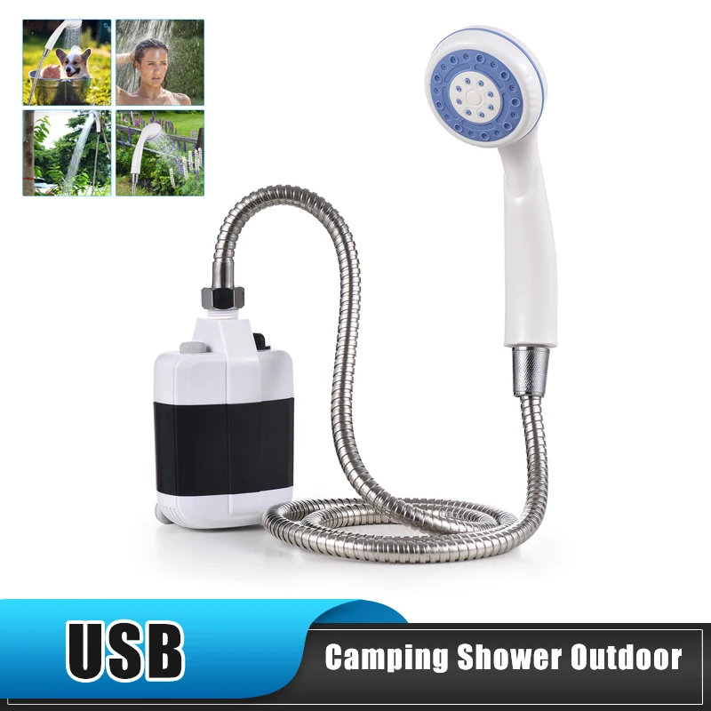 

Новый портативный душ для кемпинга, уличный USB перезаряжаемый электрический насос для душа для кемпинга, мытья автомобиля, садоводства, уборки домашних животных