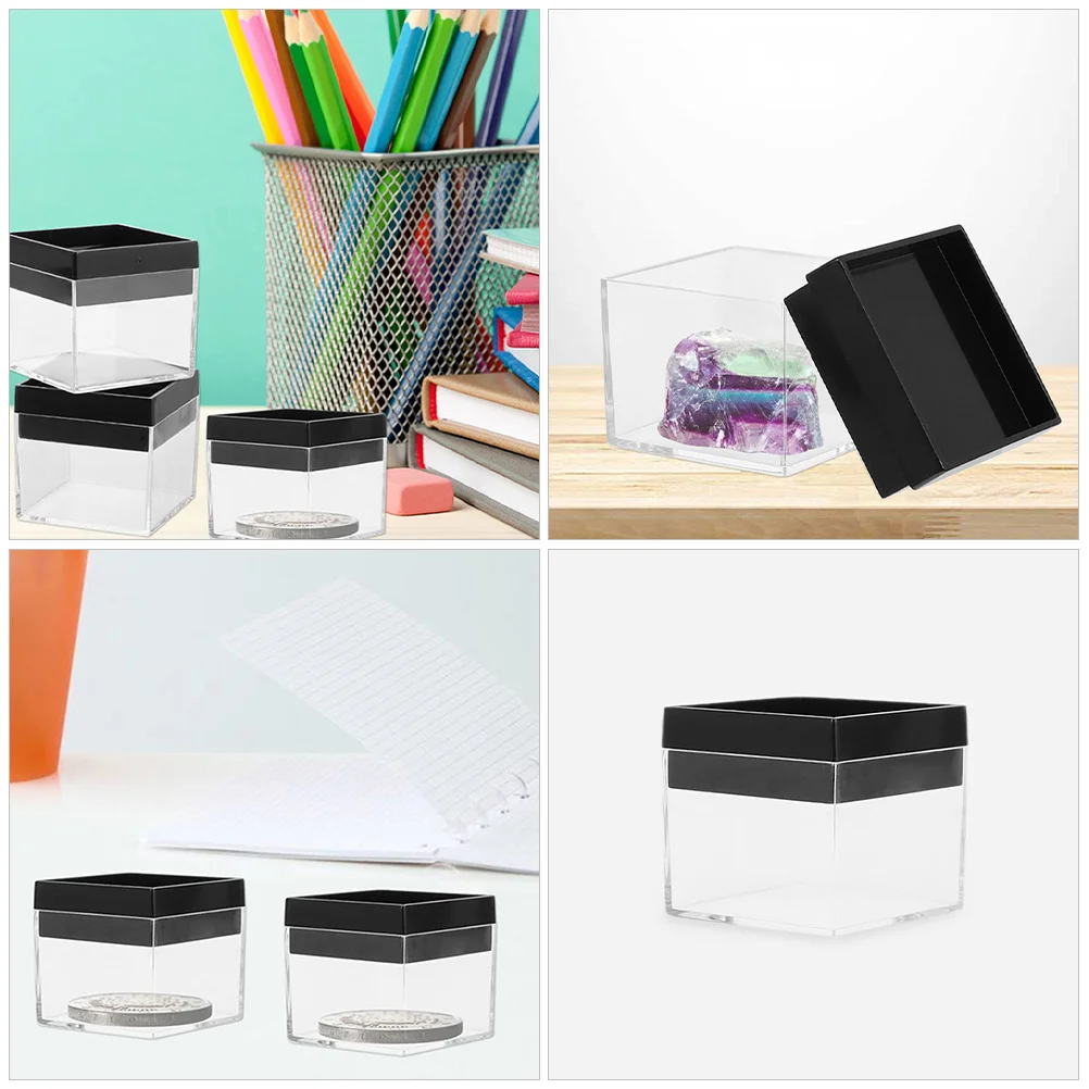 

6Pcs Mineral Specimen Box Transparent Showcase Sturdy Reusable Display Container for Specimens and Collectibles Storage