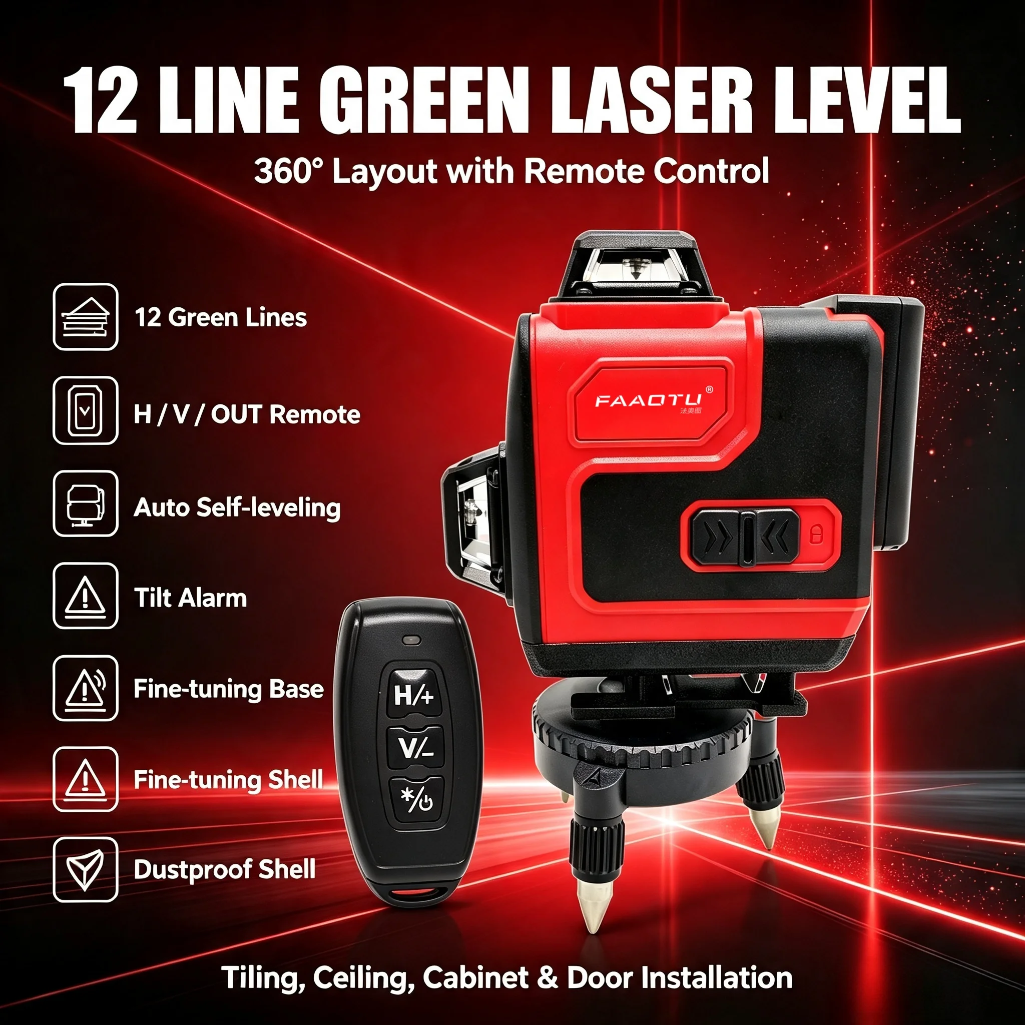 FAAOTU High Precision Self-leveling Laser Identical Working Flow & Exterior Shape Equivalent To MWQ Construction Laser Tool