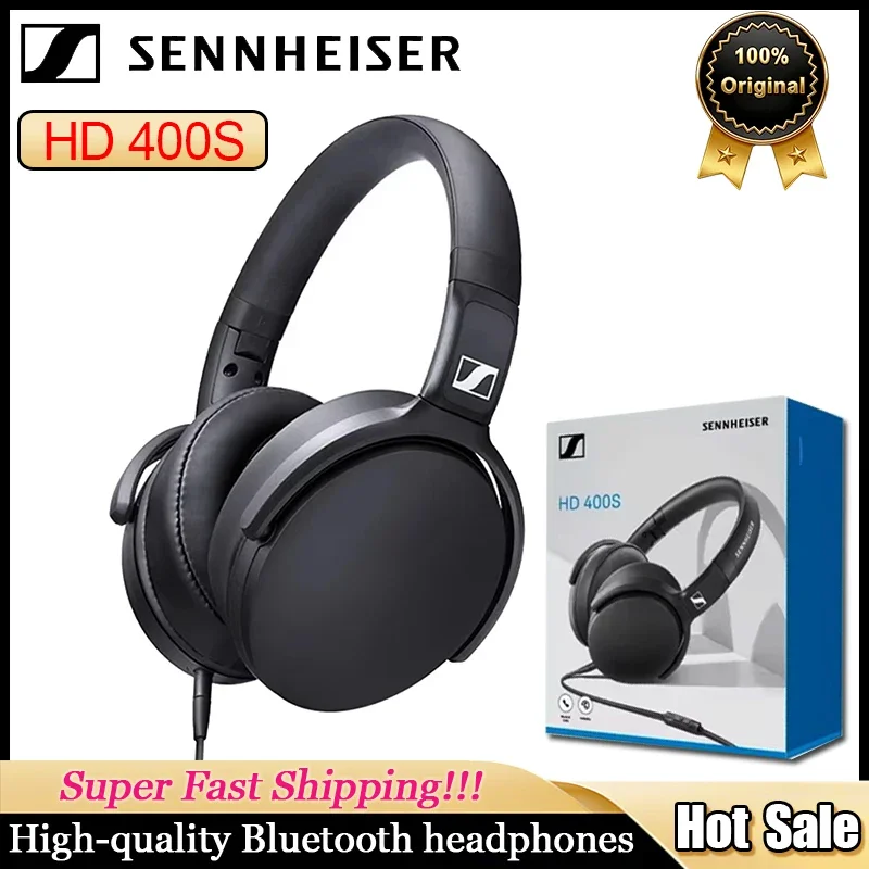 

Наушники Sennheiser HD 400S с шумоподавлением, стереофонические, складные, для занятий спортом, с глубокими басами, для мобильных телефонов