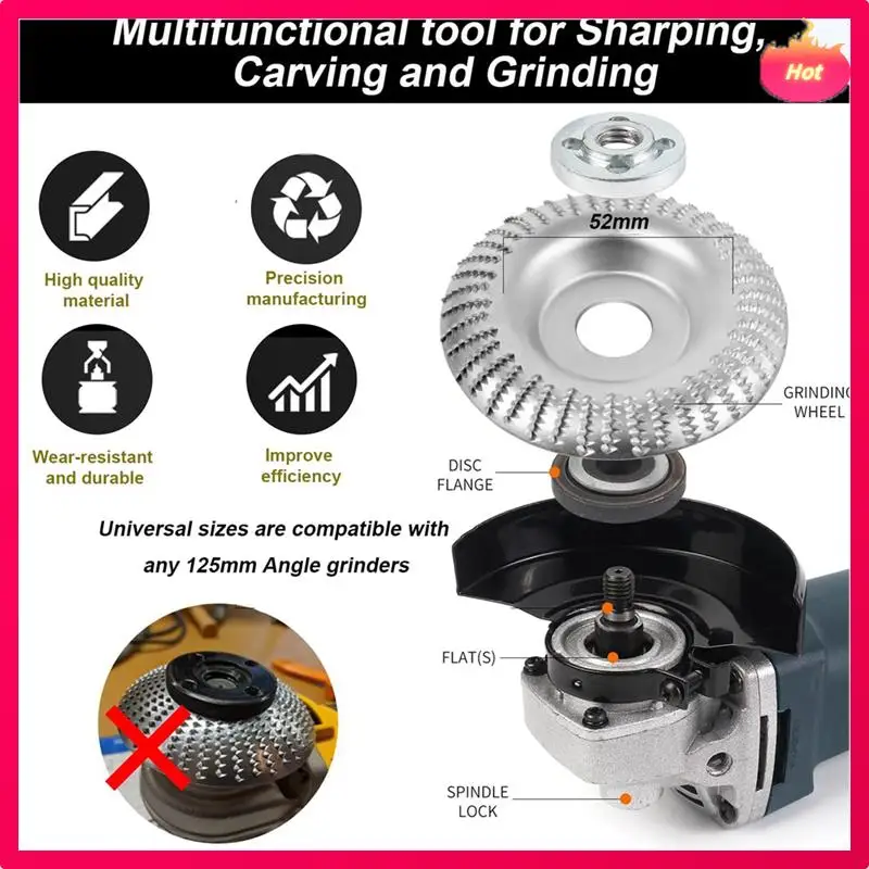 

3 Pieces Wood Grinding Disc Wood Cutter Rasp Disc Grinding Discs Angle Grinder For Angle Grinder 125Mm
