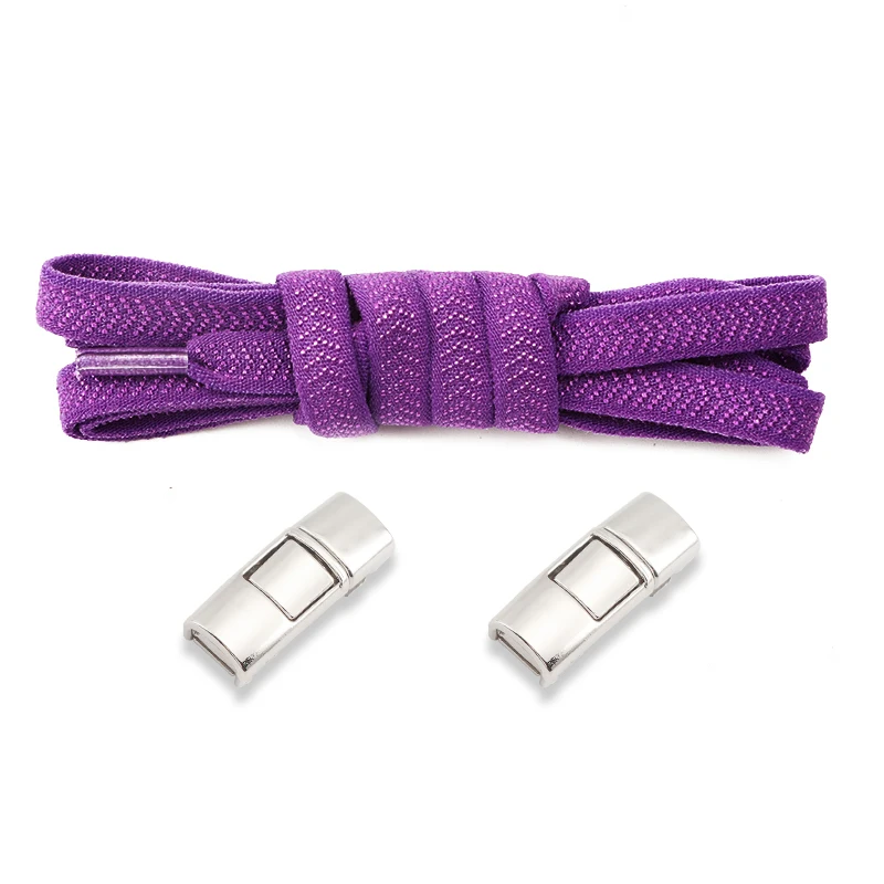 Press Lock Shoelaces without ties Elastic Laces Sneakers 8MM Wide Flats No Tie Shoe laces Kids Adult Running Shoelace for Shoes image 5