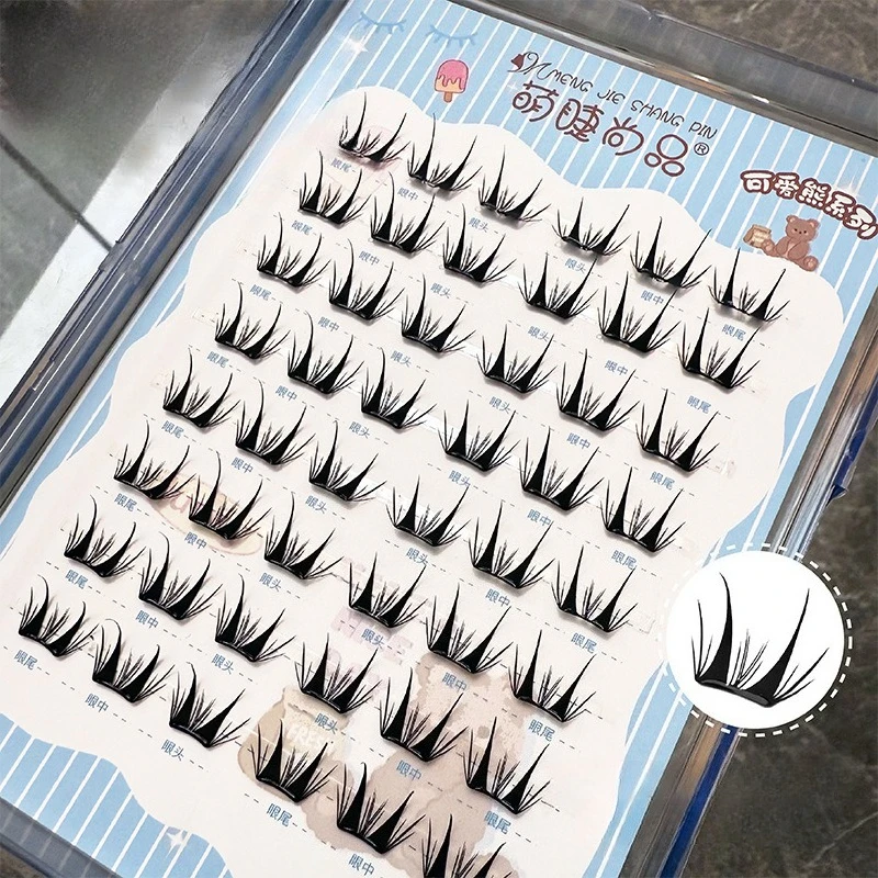 Colla per ciglia liquide Ciglia finte ultrasottili Ciglia Manga Noglue Cluster di ciglia segmentate Ciglia individuali fai-da-te