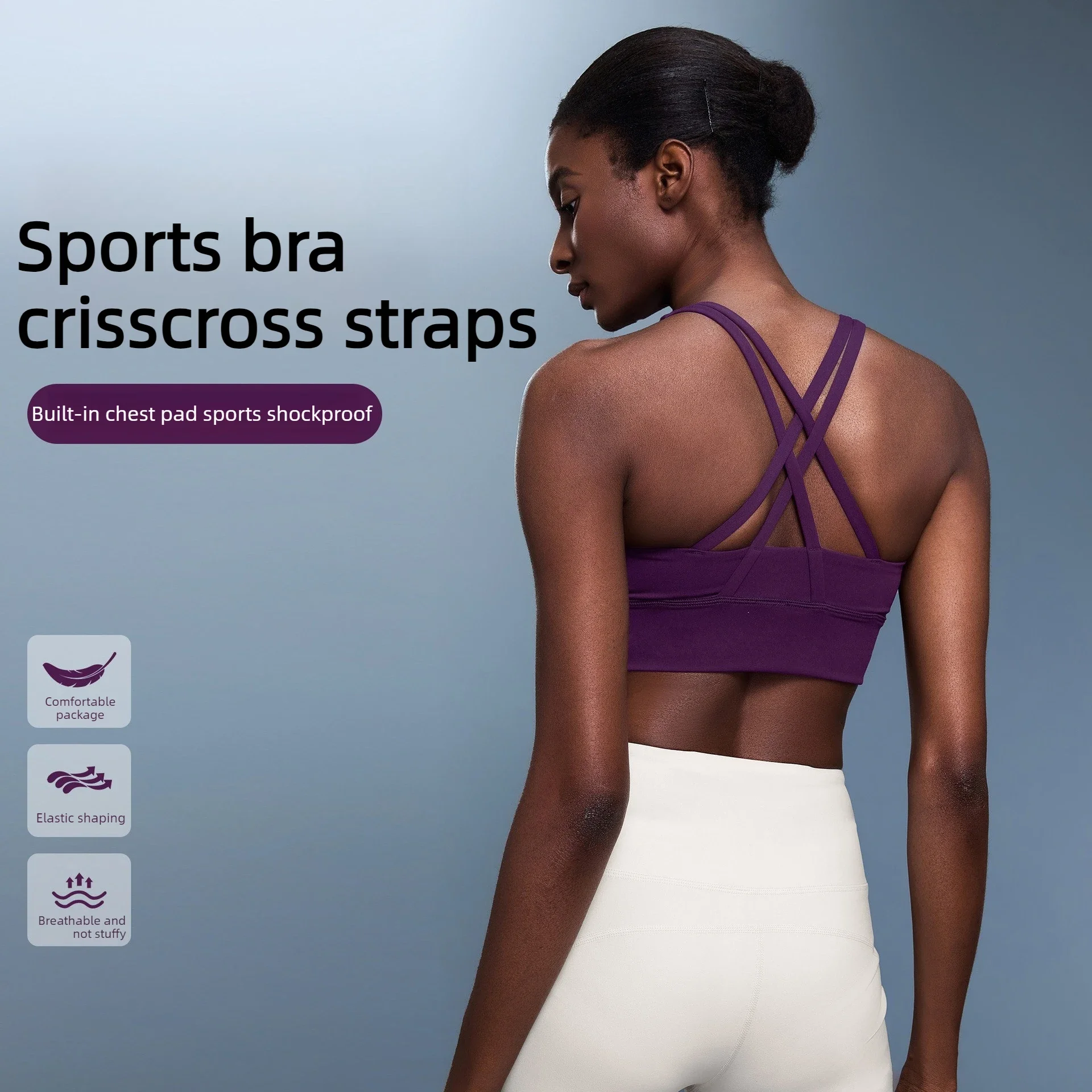 Gym Workout Sports Bras High-Intensity Sports Bra Cross Sexy Running Barely There Beauty Back Fitness Yoga Underwear for Women