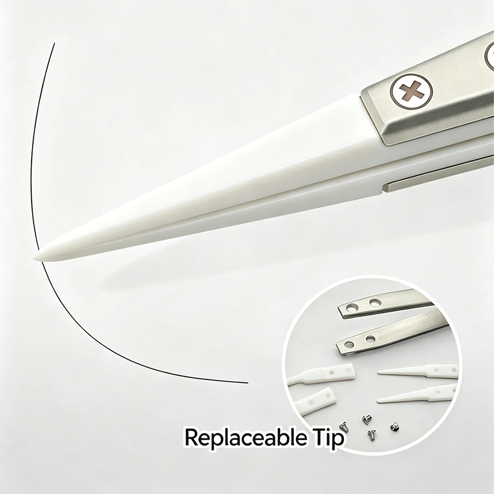 YARUN Anti-static Ceramic Tweezers High Temperature Resistant PCB Soldering Repair Complete/Tip Replacement for Electronics