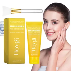 Calendula Peel off Mask Gently Cleanses Blackhead Pores Fade Dark Spot Shrink Pore Oil Control Brightening Moisturizing Mask