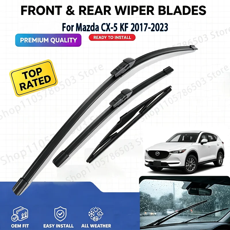 Quiet Wiper Blades Set For Subaru XV Crosstrek 2017-2023 26" 16" 12" PTFE Coated All-Weather