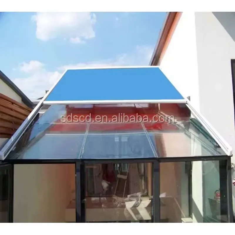 2026 Skylight Sun Shade Protected Electric Metal Roof Canopy
