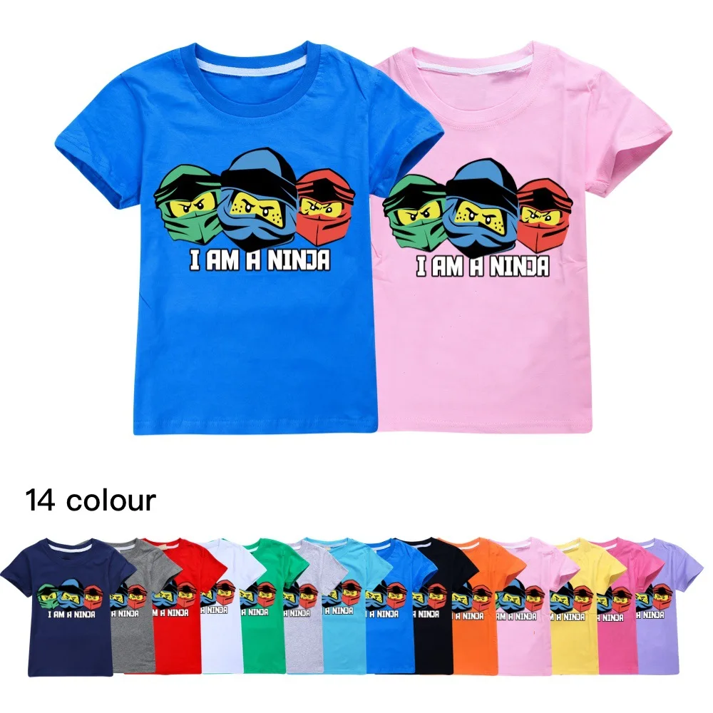 2024 NINJA KIDZ Kids Clothes Summer Baby Girls Tops Children Pullover Boys Fashion Short Sleeve T-Shirt Boys Graphic Tee