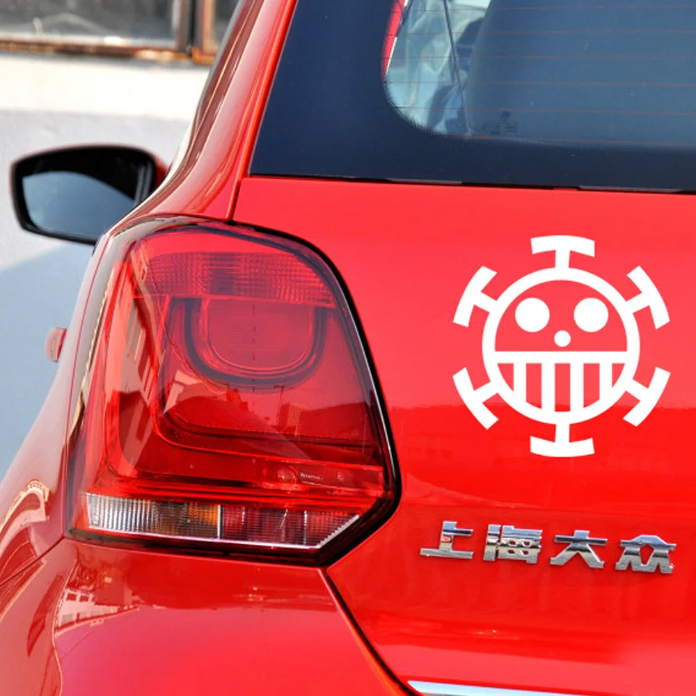 Car Stickers Trafalgar Law Pirates Laser Refletive Decoration For Fuel Tank Cap Bumper Trunk Window Motorcycle Tablet Phone C40