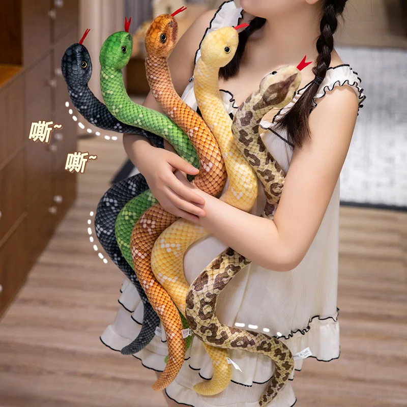 Artificial Simulated Python Plush Toy Long Snake Yellow Orange Green Python Plush Toy Decorate The House Holiday Decorations