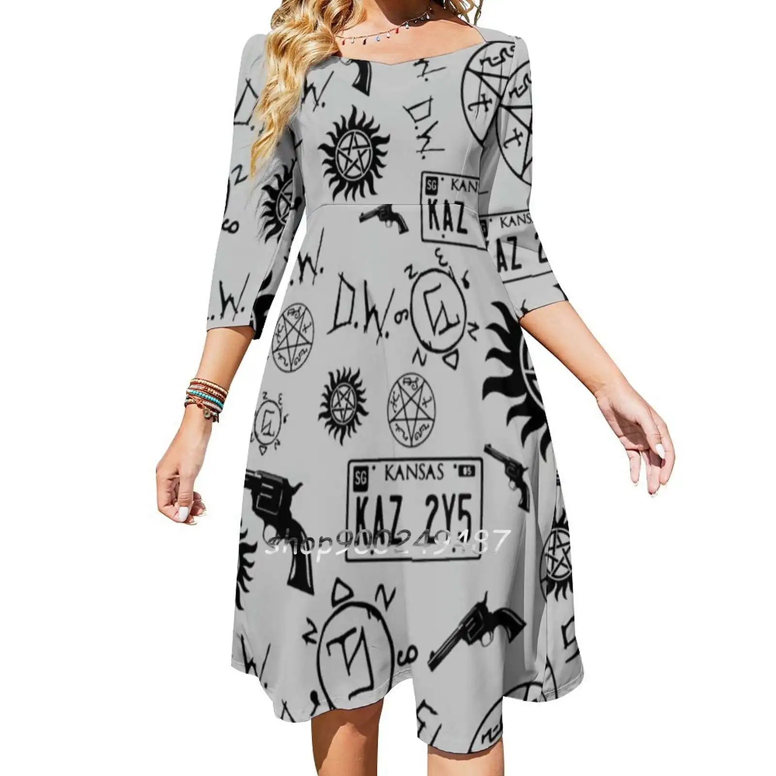 Nadprzyrodzone nowe letnie cięcie seksowne sukienki damskie sukienka do klubu Party Sundresses nadprzyrodzone Spn Symbol Spn Symbol Spn nadprzyrodzone