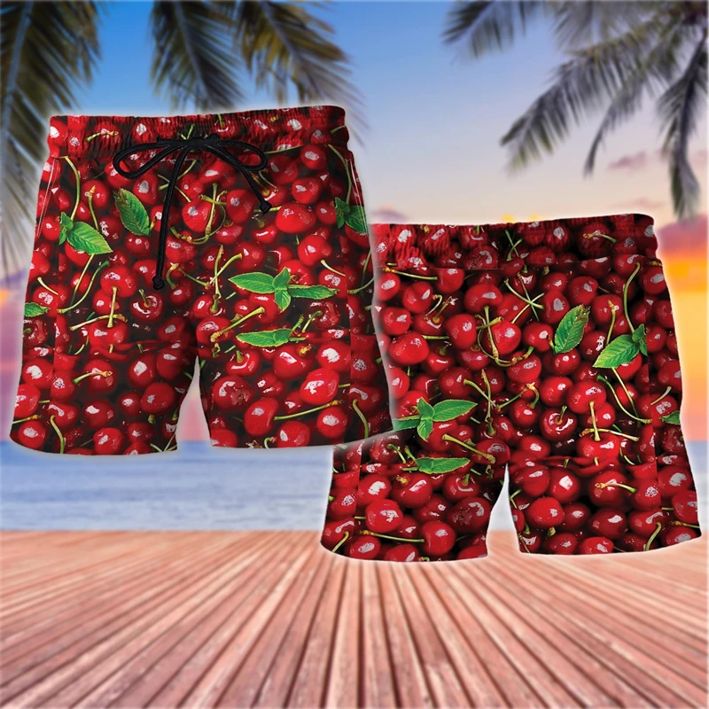 

Fresh Fruits Graphic Beach Shorts Fashion Summer Vacation Men Women 3D Printed Short Pants Casual Oversized Quick Dry Swim Trunk