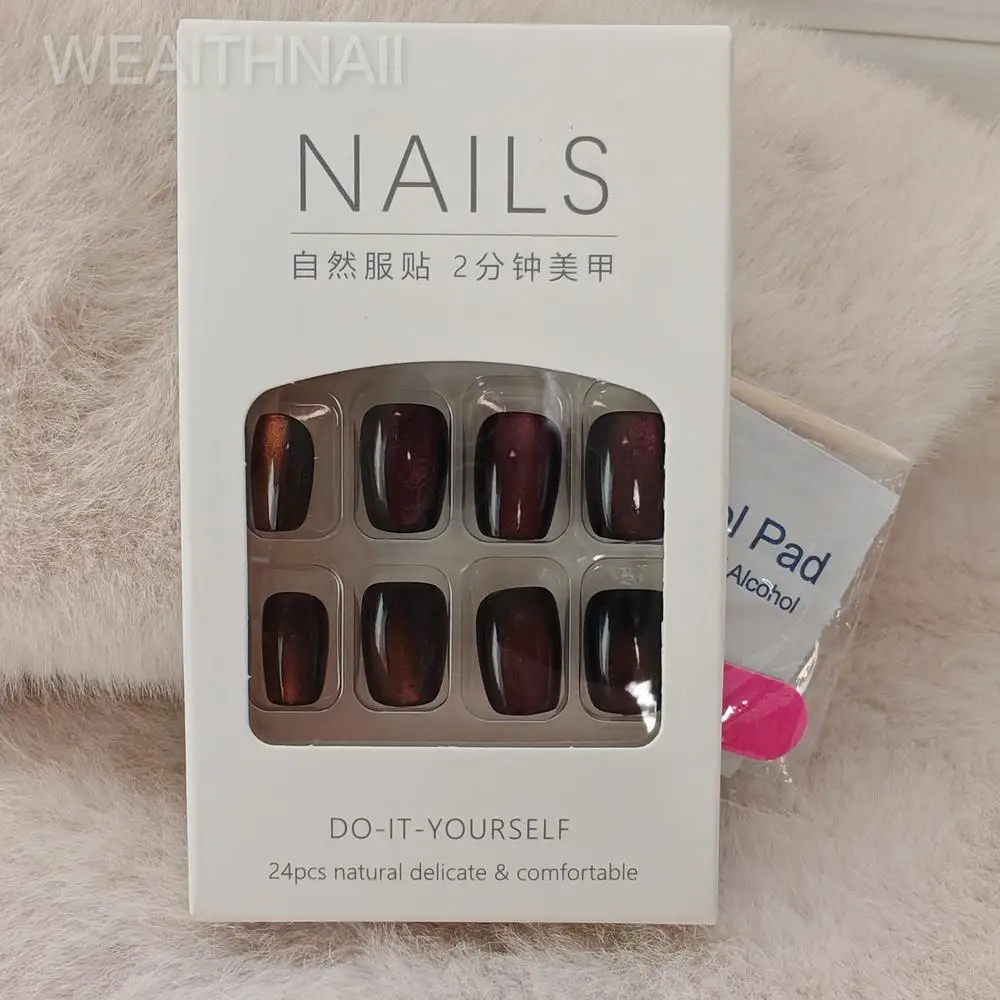 Mode Poeder Blusher Fuchsia Cat Eye Temperament Herfst en winter Europese en Amerikaanse stijl Korte nagelverbeteringspatch