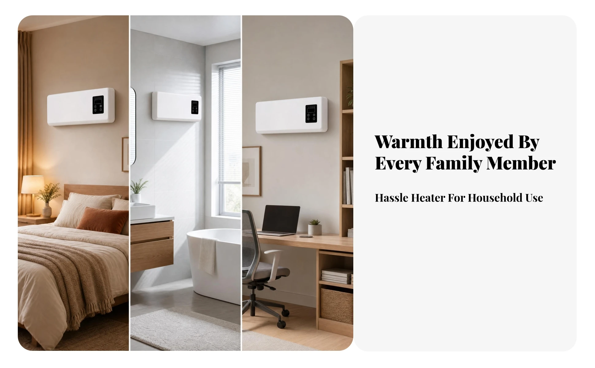 Wall-Mounted Electric Heater Rectangular Electric Wall Heater Home Heating White Housing Black Control Panel Wall-Mounted Electric Heater Rectangular Electric Wall Heater Home Heating White Housing Black Control Panel