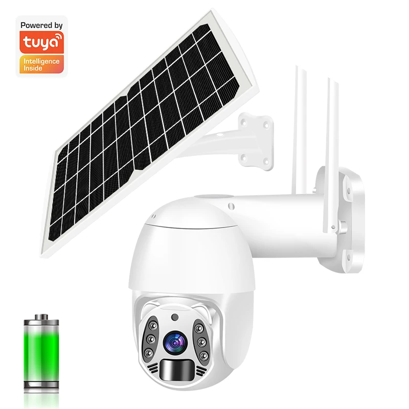 Wholesaler Waterproof 3MP Solar Battery Low Powered Camera 24Hrs Ip Ptz Camera Tuya solar Camera