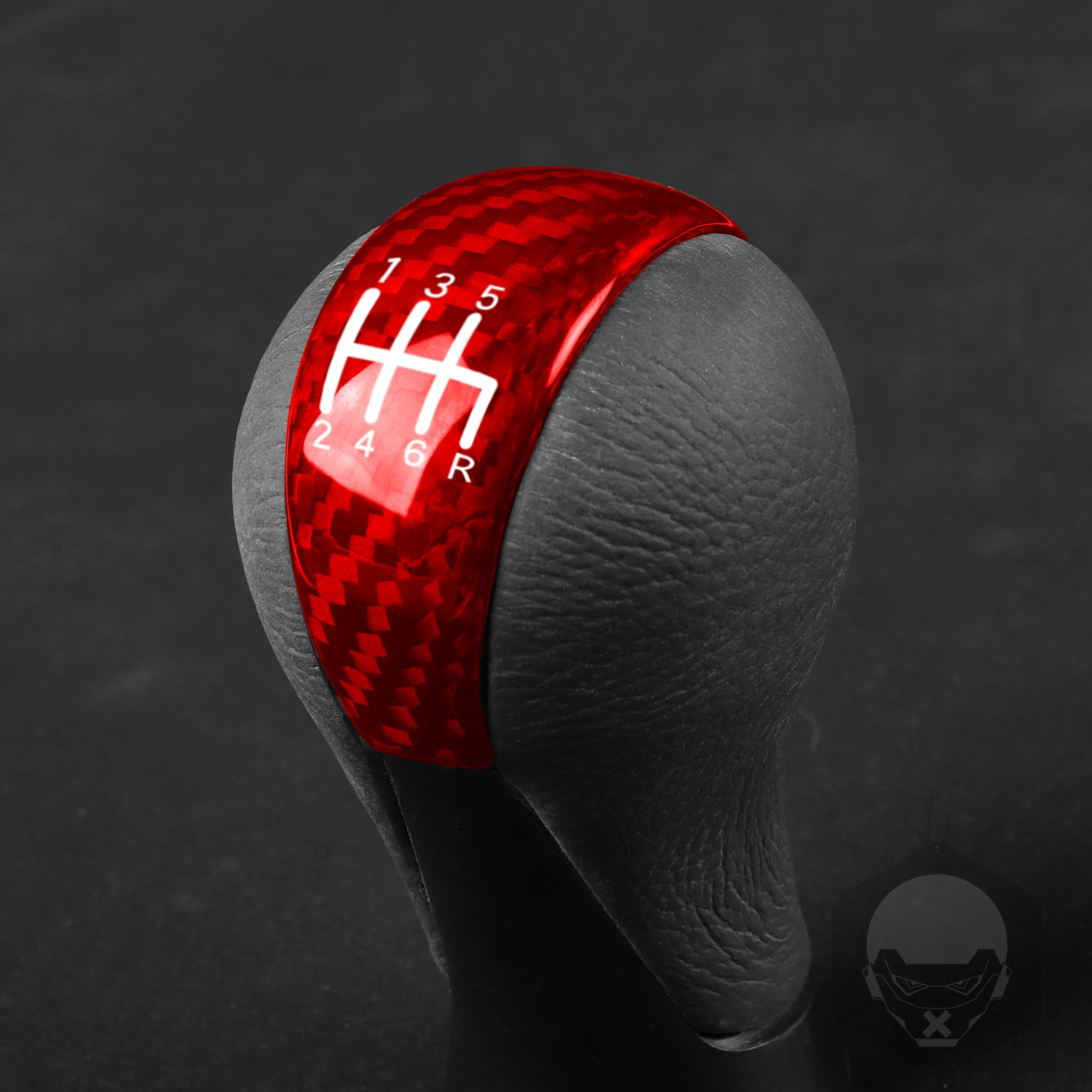 

For NISSAN 370z 2009 2010 2011 2012 2013 2014 2015 2016 2017 2018 Carbon Fiber Red/Black Gear Shift Head Knob Cover Trim Sticker