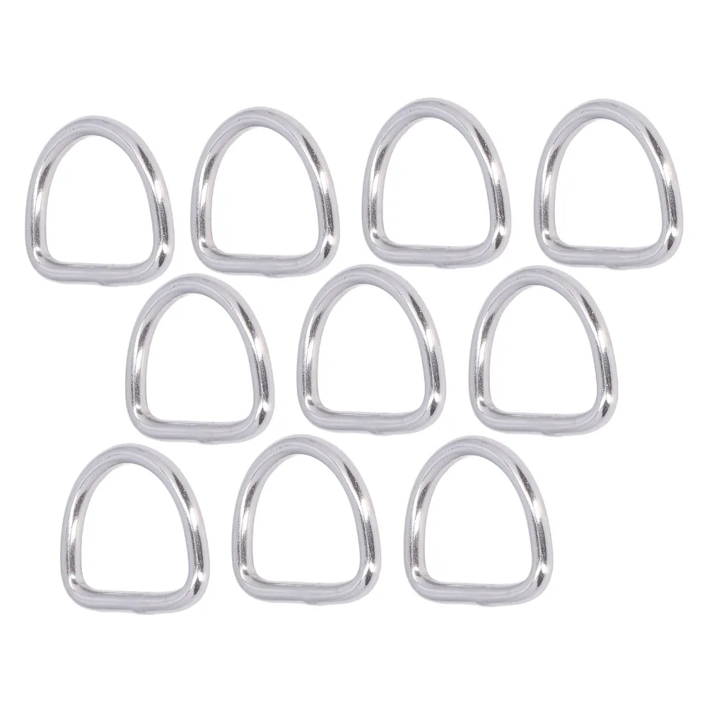 

10 Pcs Smooth 304 Stainless Steel D Ring Heavy Duty Solid Metal Welded D Ring Smooth Welding Solid Metal Rings Hardware