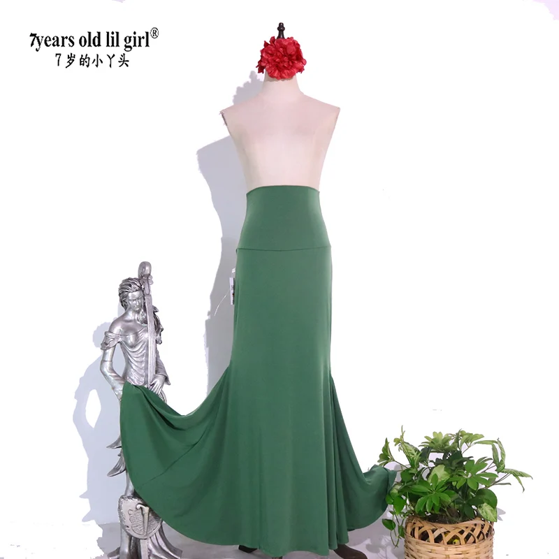 7 anos de idade lil menina 2025 novo vestido de dança espanhola saia prática flamenco multicamadas wear feminino ev01