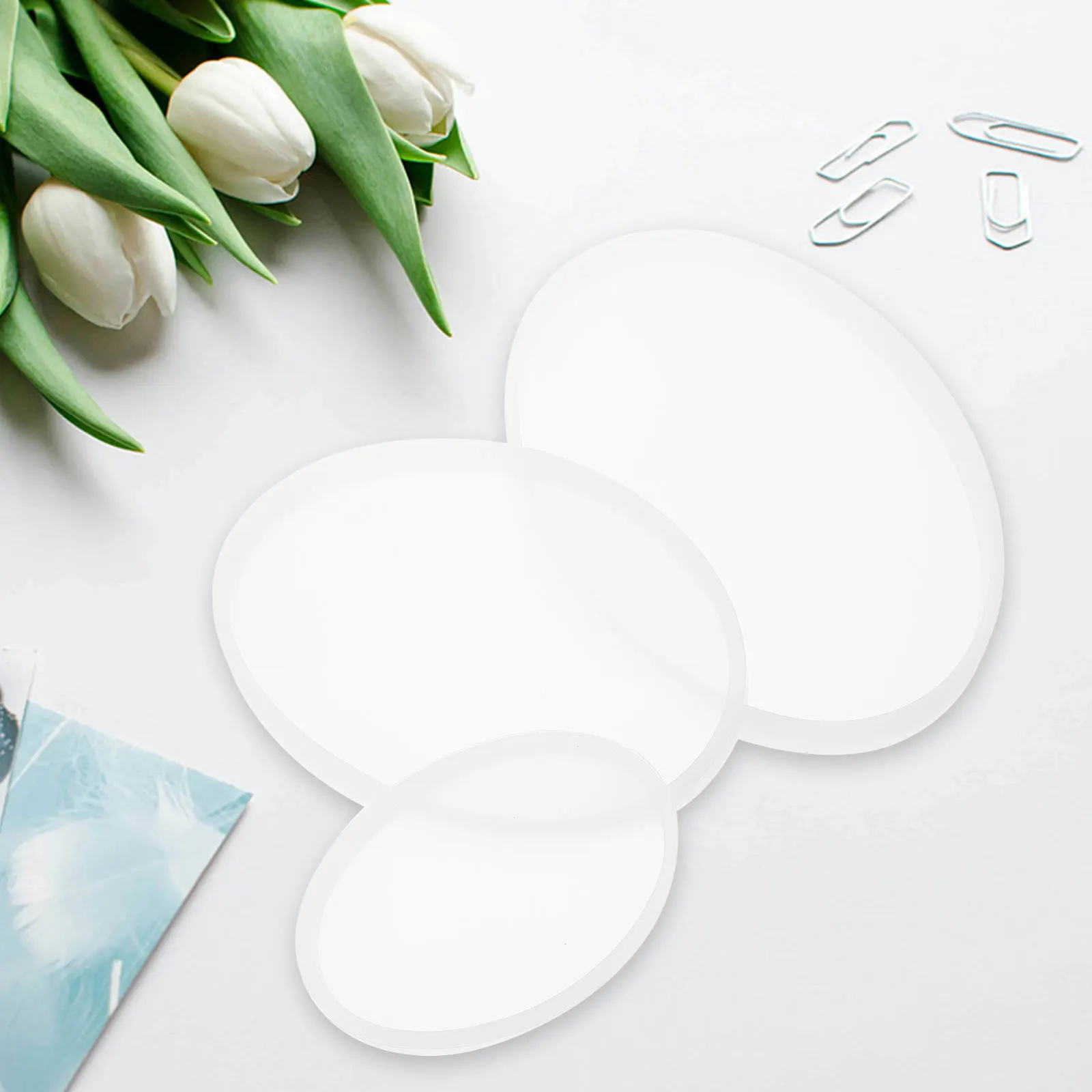 

3 pcs Diy Silica Gel Ornament Mould High Flexibility Transparent Silicone Mold For Desktop Adornment Handmade Crafts Exquisite