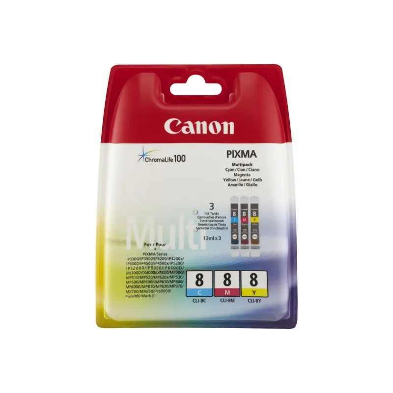 Canon CLI8 Pack of 3 original ink cartridges-cyan, Magenta, yellow-0621B029 0621B029 tintasycartuchos.com