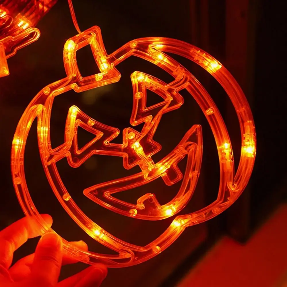 LED Powered Halloween Suction Cup Light Suction Cup Mount Orange Color Pendant Hanging Lights Hanging Design Glowing Effect