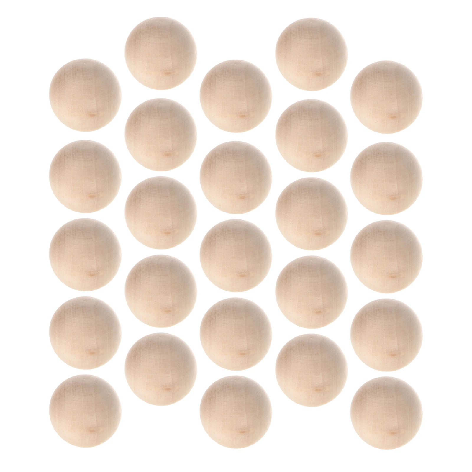 

25 Pcs Craft Wood Balls Natural Wooden Beads Decor Chic DIY Decorative Spheres Mini