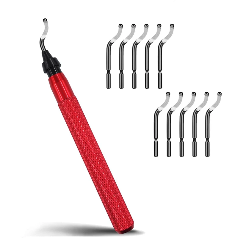 

Deburring Tool Set With 11Pcs M2 High-Speed Steel Burr Removal Replacement Blades BS1010 For 3D Printed Edges, Metal