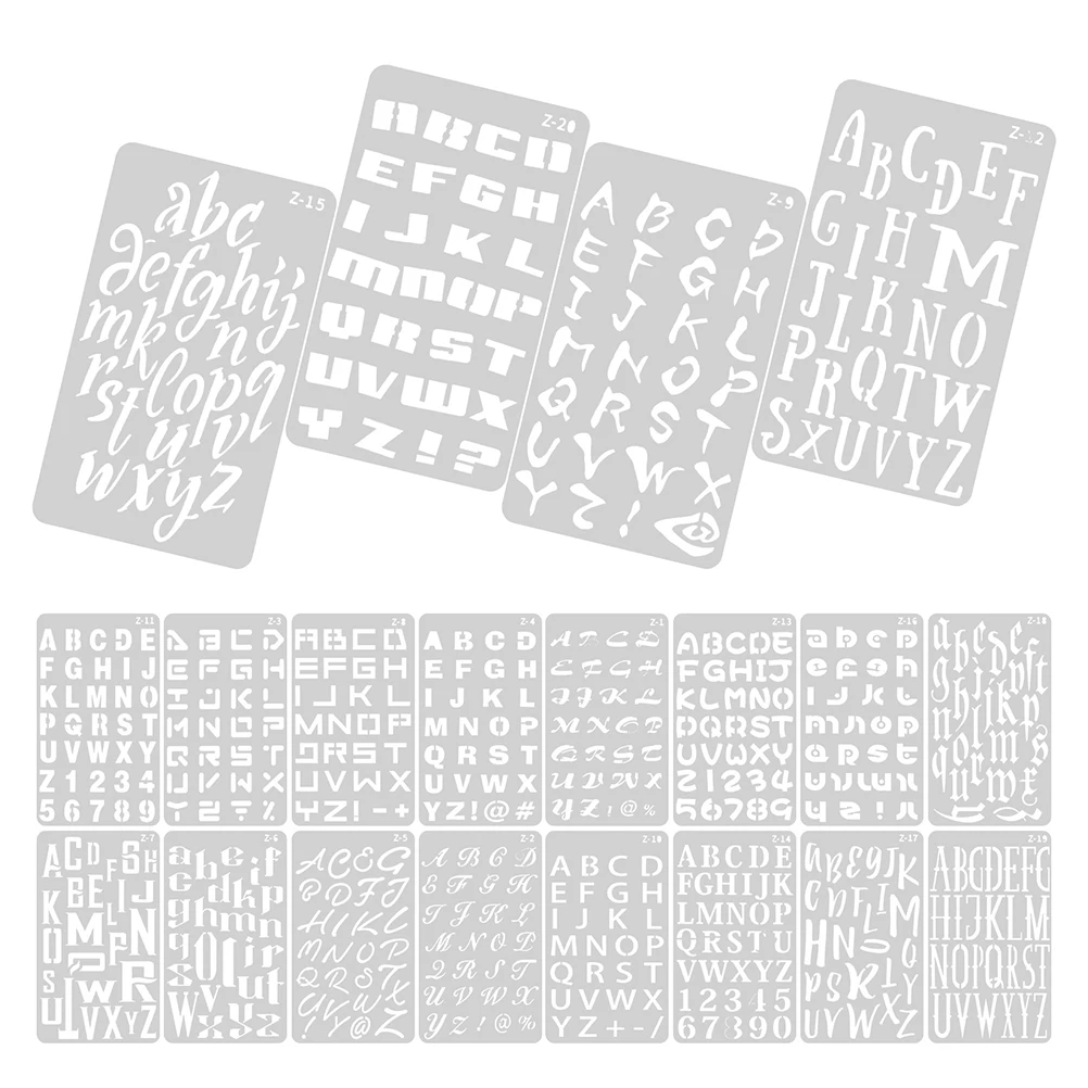 

2 set 2 Sets Alphabet Letter Stencils Template Ruler for Painting Drawing Templates Graffiti Creative Designs