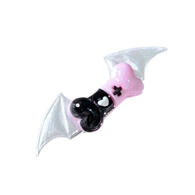 N5KE Kidcore Bone Bot Bat Wing Hair Clip Excorate Clip Halloween Accessory
