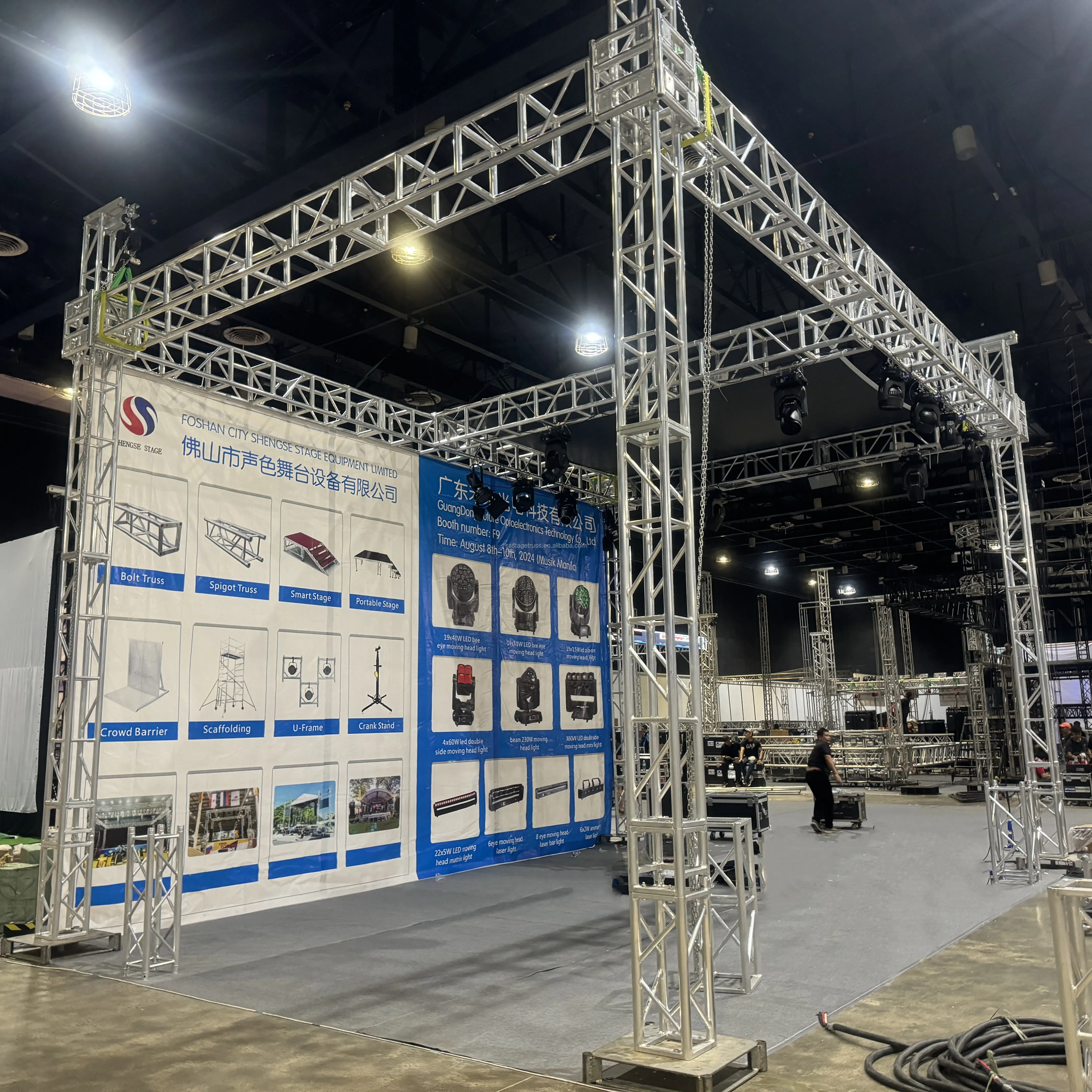 【Factory Wholesale】F34 290mm Bolt Truss Aluminum Stage Lighting Truss Display Event Lifting System Manual Hoist Lift Spigot Trus