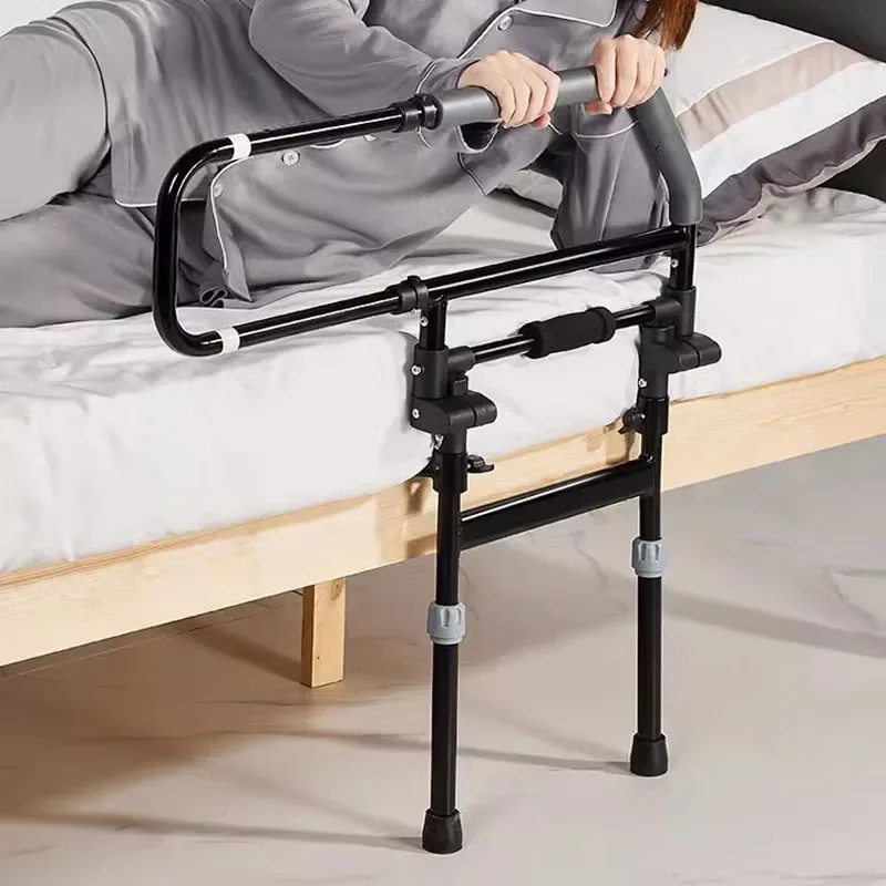 Bedside Handrails Are Folded Turned Down Old People Get Up Assistants Get Up At Home To Prevent Auttakaa Minua Falling Bed Rail