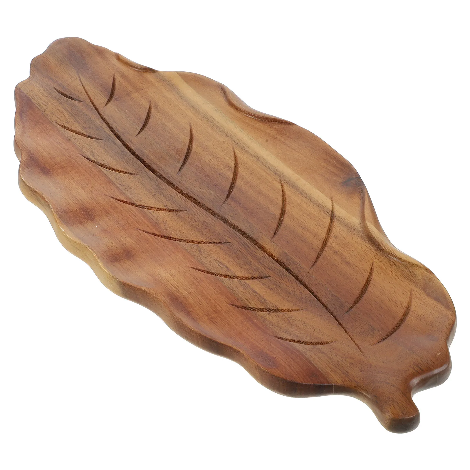 

Wooden Solid Wood Leaf Shape Tray Snack Bread Fruit Serving Cake Dessert Display Decorative Food Serving Tray Wood Plate