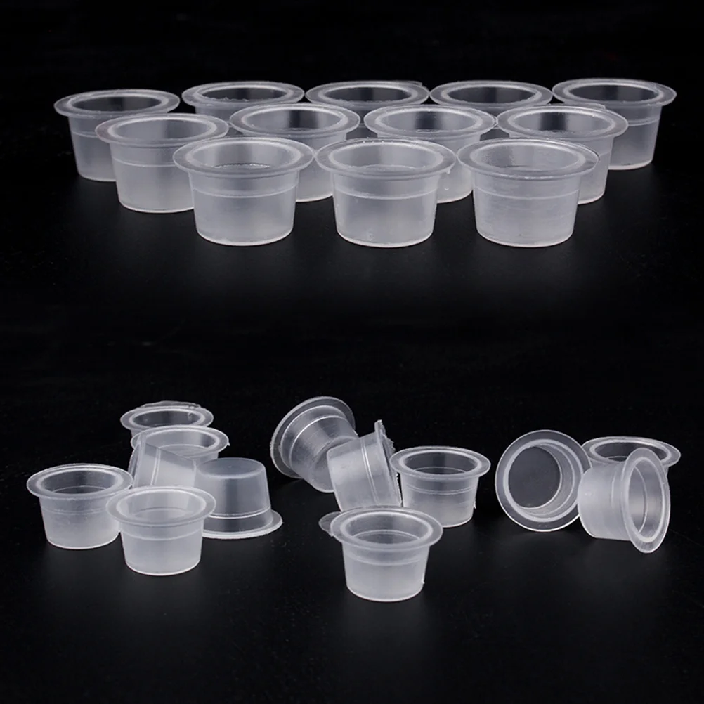 

500Pcs Ink Cups Disposable Durable Eyebrow Eyelash Tattoo Pigment Containers Supplies Kits Size