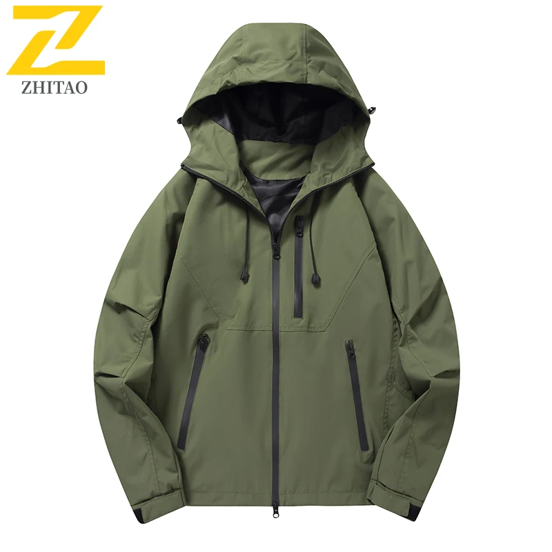 

Trendy Outdoor Jackets Men's Autumn Casual Waterproof Multi-pocket Windbreaker Jacket Male Camping Hunting Clothing Hooded Coat