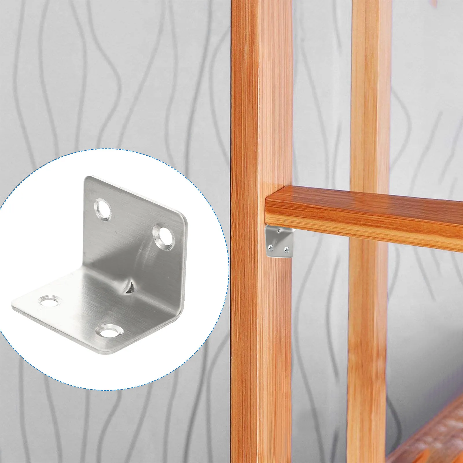 20Pcs Stainless Steel Right Angle Brackets 90 Degree Corner Angle Heavy Duty Braces for Furniture Shelves Repairs