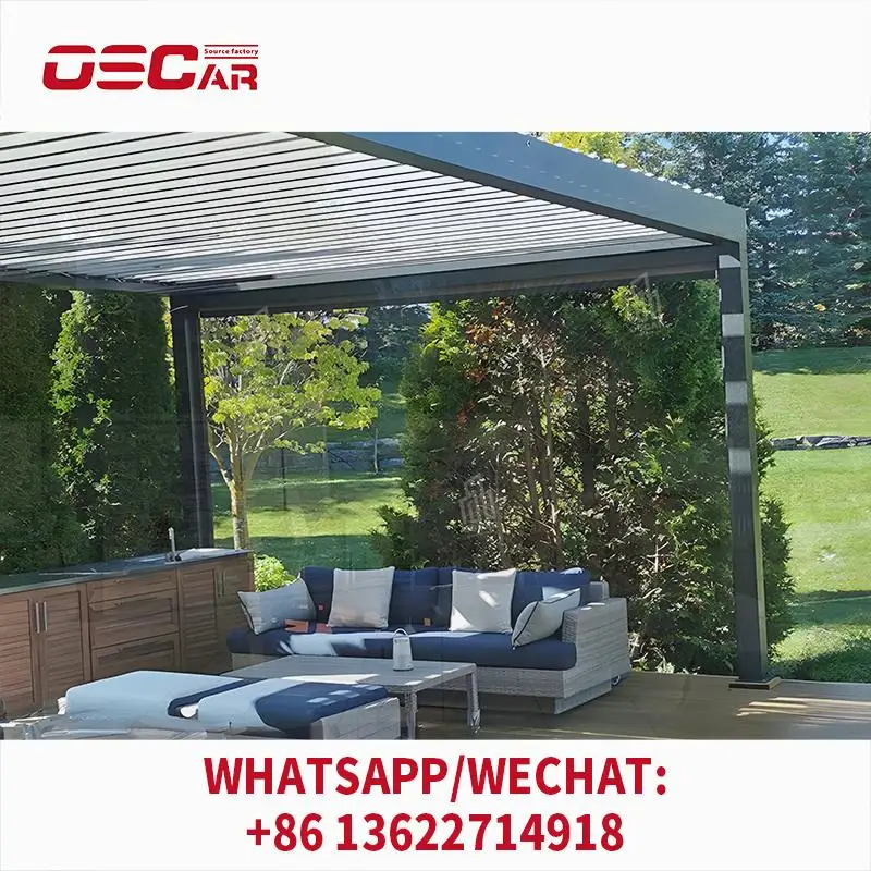 

Adjustable Motorized Outdoor Aluminium Louvered Pavilion Used for Garden Backyard Patio pergola