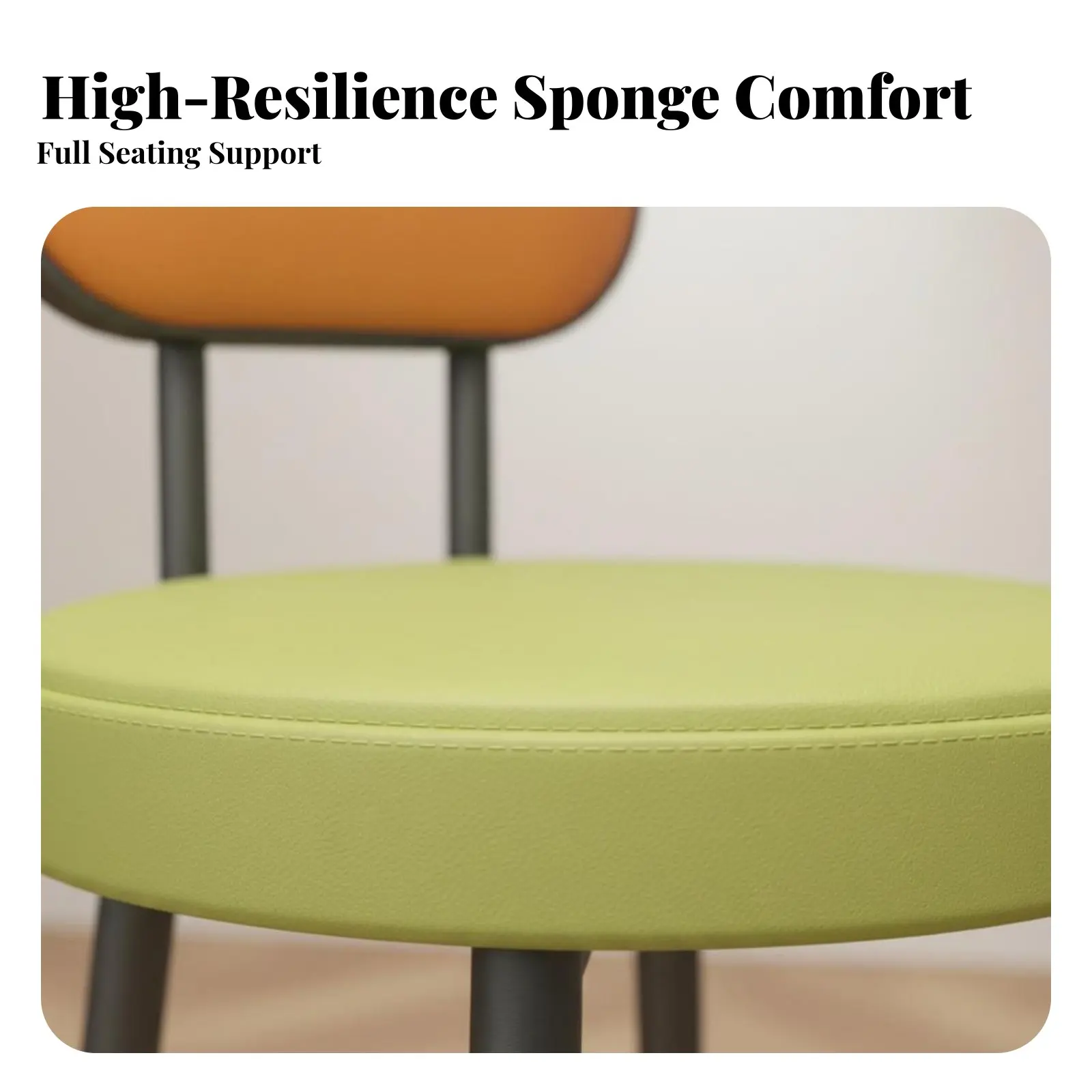 楕円形の背もたれ付きパッド入りスツール-モダンなデザインの布張り化粧台シート-丈夫な構造-大人とティーンエイジャー向けの快適なパッド