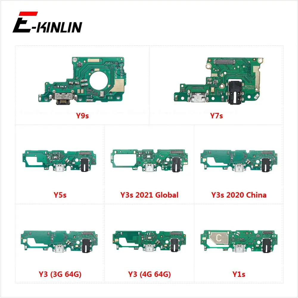 

USB Charging Port Dock Plug Connector Charger Board With Mic Microphone Flex Cable For Vivo Y9s Y7s Y5s Y3 Y3s 2021 Global Y1s