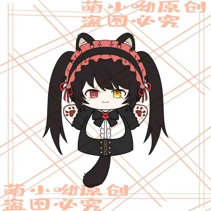 25CM Anime DATE A LIVE Tokisaki Kurumi Yatogami Tohka Cosplay Cartoon Doll Fluffy Cotton Halloween Gift Toys Soft Hand Puppets