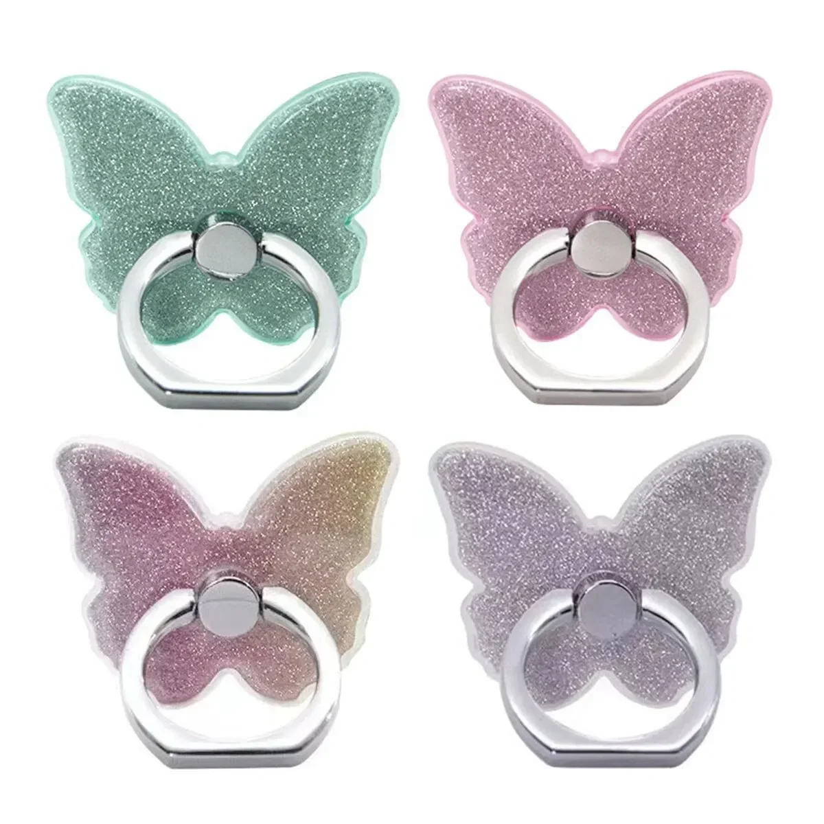 

Universal Glitter Beautiful Butterfly Mobile Phone Handle Holder Portable Desktop Bracket Ring Holder Mobile Phone Holder Socket