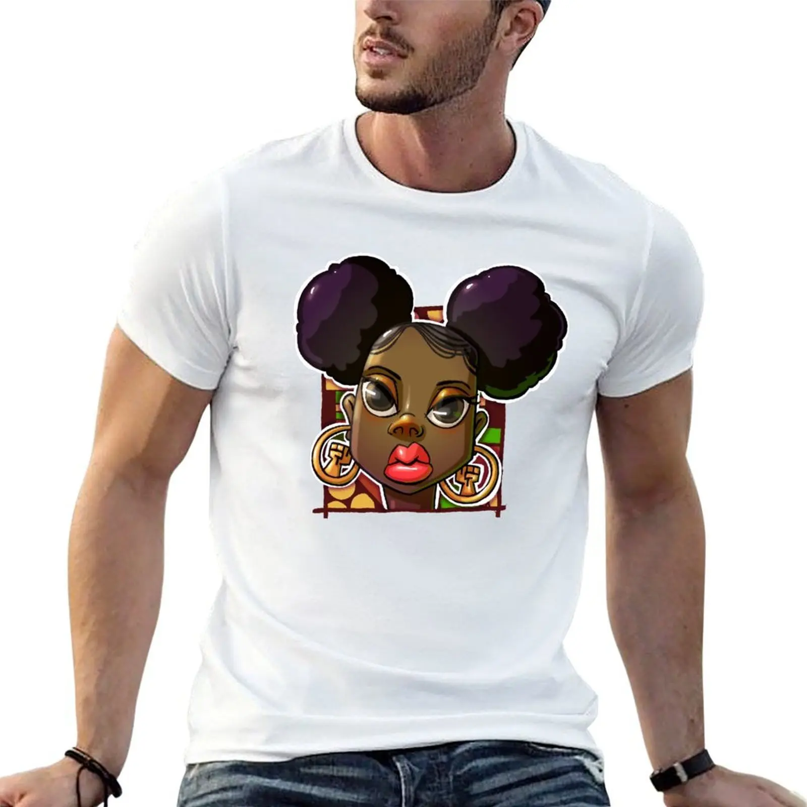 

Rockin the Afro Puffs T-Shirt t shirt man casual t shirts for man cotton T-Shirt