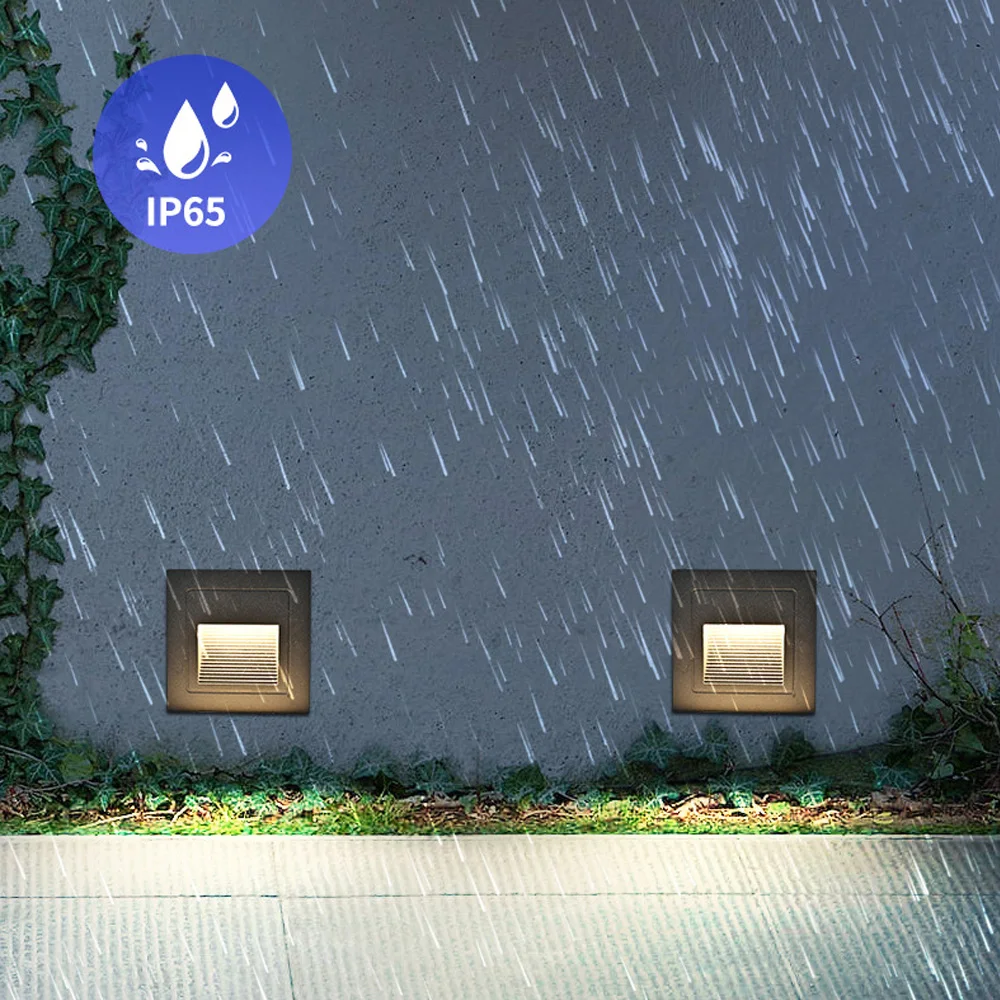LED Wall Lamp Aluminum Stair light Recessed LED Step Lamp Waterproof Wall Corner Lamps For Deck Bacony Pathway Terrace Kitchen