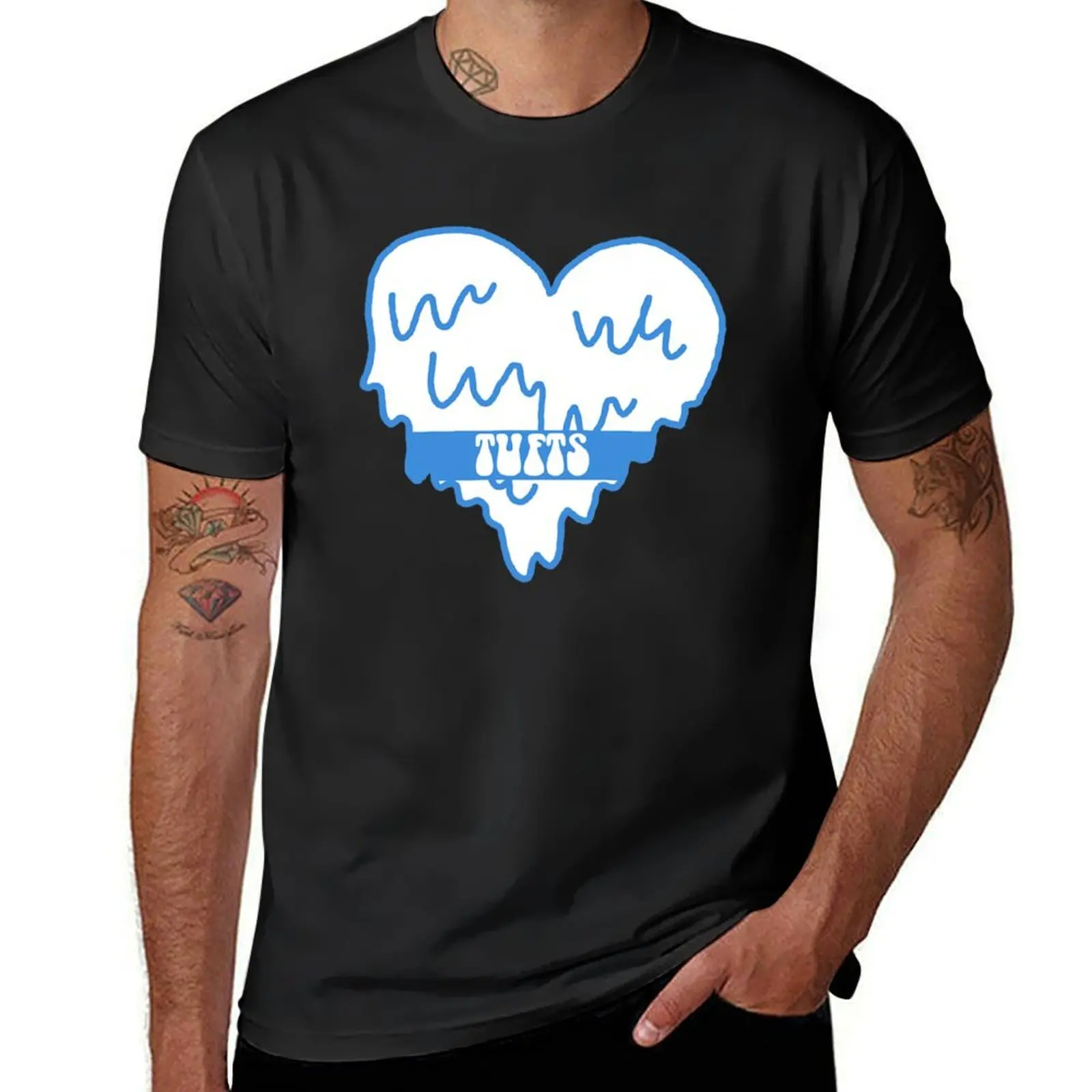 Tufts University Heart T-Shirt tees plain anime clothes heavy weight t shirts for men