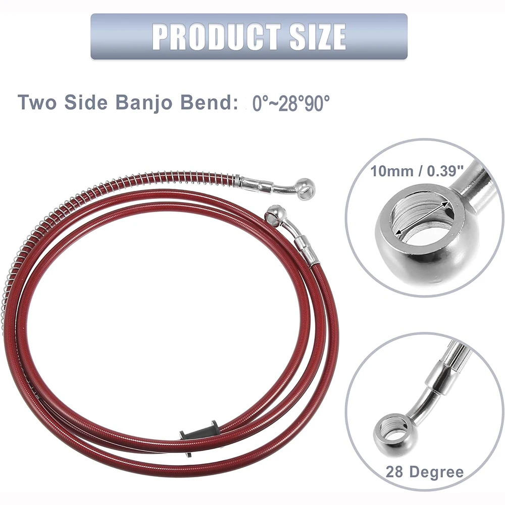 Moto 10cm ~ 500cm lunghezza 10mm Banjo tubo del freno idraulico tubo dell'olio cavo intrecciato in acciaio inossidabile frizione DOT linea del tubo dell'olio