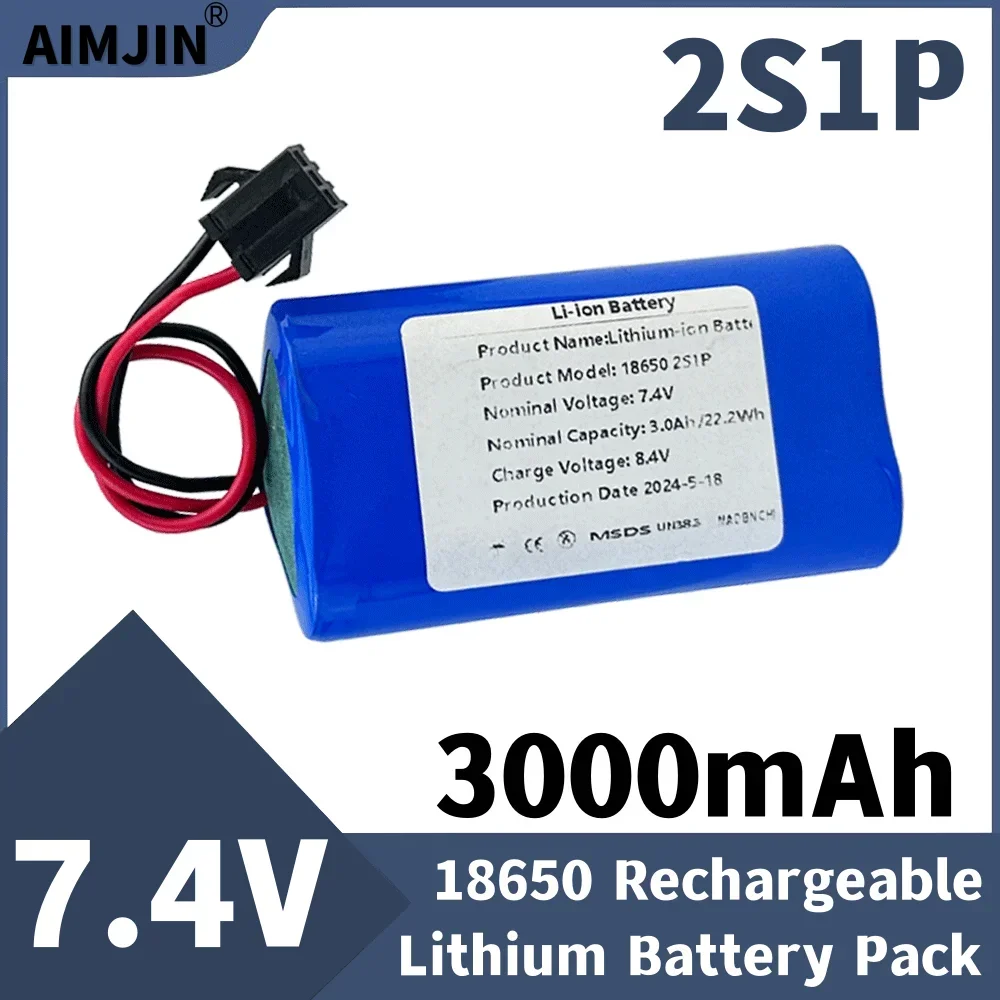 

2S1P 7.4V 3000mAh18650 Lithium Battery Pack ,For Fishing LED Light Bluetooth Speaker 8.4V Emergency DIY Batteries