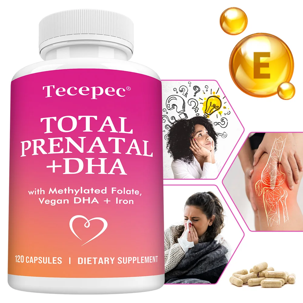 

Пренатальные мультивитаминные капсулы с DHA и фолатом для беременных женщин, способствующие развитию мозга и нервной системы ребенка, без ГМО.