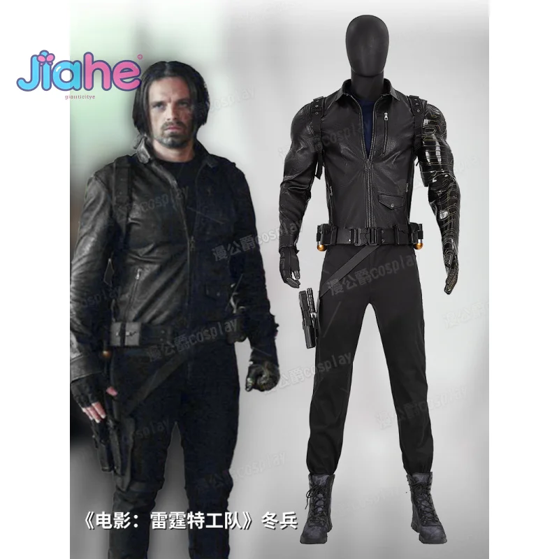 Thunderbolts باكي بارنز تأثيري الشتاء الجندي زي هالوين الرجال الخيال موحدة معطف الدعائم إكسسوارات أحذية صافي مجموعة