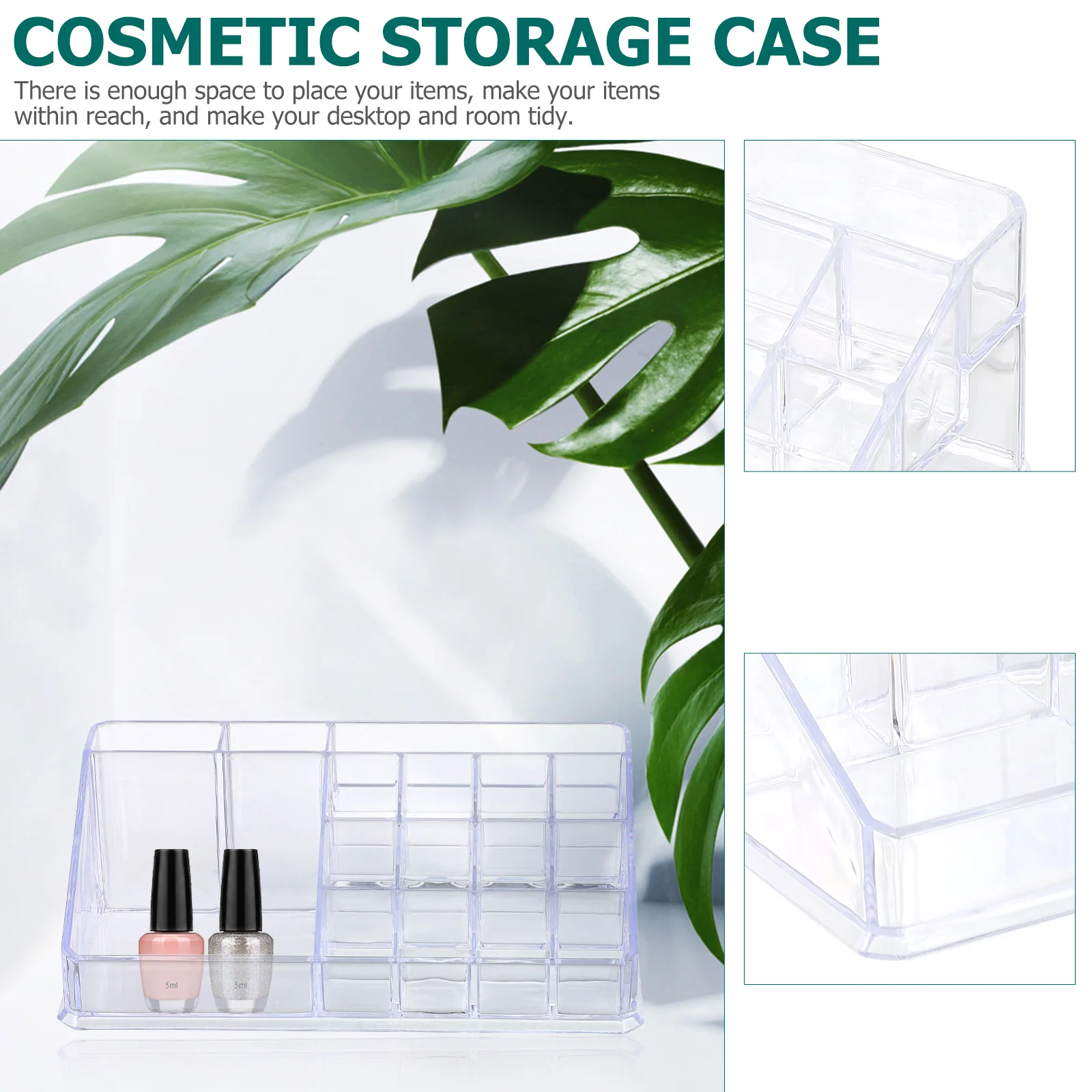 

Storage Box for Makeup Organization Clear Plastic Desktop Container Lipstick Holder Organizer Travel Size